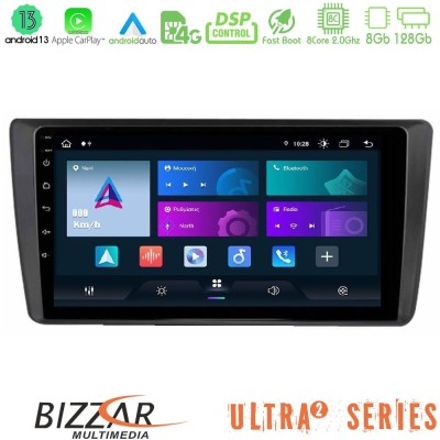 Bizzar Ultra Series Skoda Octavia 2004-2012 8core Android13 8+128GB Navigation Multimedia Tablet 9