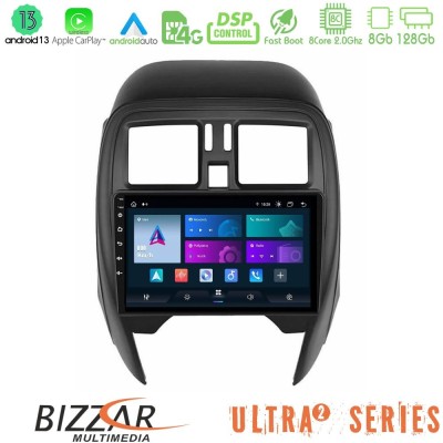Bizzar Ultra Series Nissan Micra 2013-2016 8core Android13 8+128GB Navigation Multimedia Tablet 9
