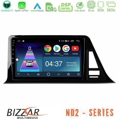 Bizzar ND2 Series 8Core Android14 2+32GB  Toyota CH-R (Χωρίς Εργ.Οθόνη) Navigation Multimedia Tablet 9