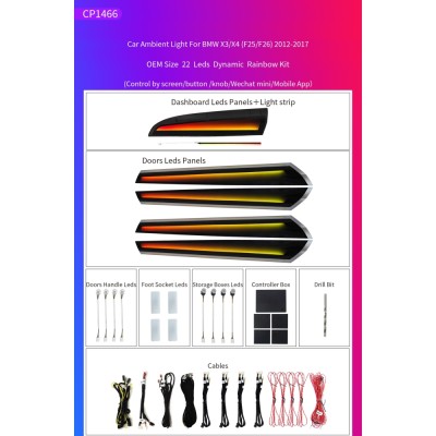 Ατμοσφαιρικός Φωτισμός Audi A3 (8V) 2013-2018 OEM Ambient Light Full Kit