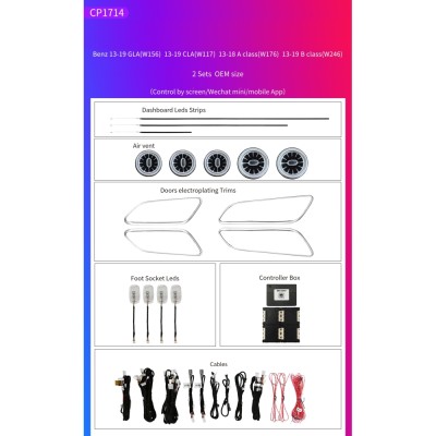 Ατμοσφαιρικός Φωτισμός Audi A3 (8V) 2013-2018 OEM Ambient Light Full Kit