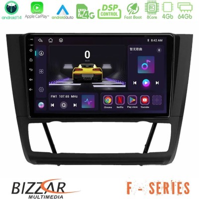 Bizzar F Series 8Core Android14 4+64GB  BMW 1Series  E81/E82/E87/E88 (AUTO A/C) Navigation Multimedia Tablet 9