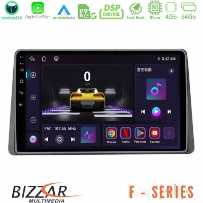 Bizzar F Series 8Core Android14 4+64GB  Renault Arkana 2019-> Navigation Multimedia Tablet 9