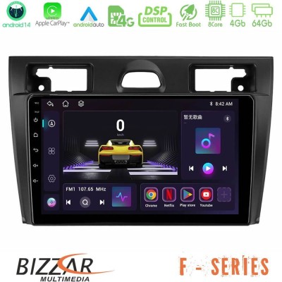 Bizzar F Series 8Core Android14 4+64GB  Ford Fiesta/Fusion Navigation Multimedia Tablet 9