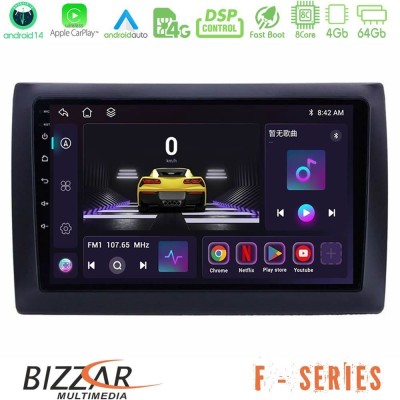 Bizzar F Series 8Core Android14 4+64GB  Fiat Stilo Navigation Multimedia Tablet 9