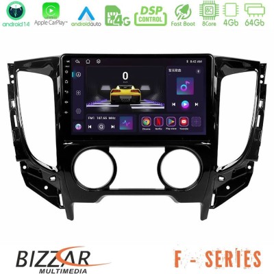Bizzar F Series 8Core Android14 4+64GB  Mitsubishi L200 2016-> & Fiat Fullback (Manual A/C) Navigation Multimedia Tablet 9