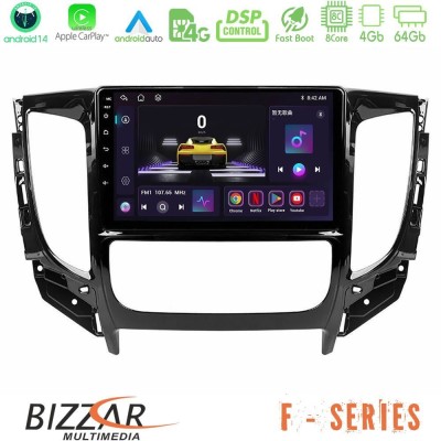 Bizzar F Series 8Core Android14 4+64GB  Mitsubishi L200 2016-> & Fiat Fullback (Auto A/C) Navigation Multimedia Tablet 9