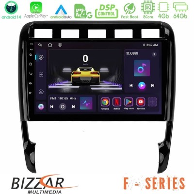 Bizzar F Series 8Core Android14 4+64GB  Porsche Cayenne 2003-2010 Navigation Multimedia Tablet 9