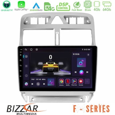 Bizzar F Series 8Core Android14 4+64GB  Peugeot 307 2002-2008 Navigation Multimedia Tablet 9