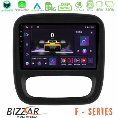 Bizzar F Series 8Core Android14 4+64GB  Renault/Nissan/Opel/Fiat Navigation Multimedia Tablet 9