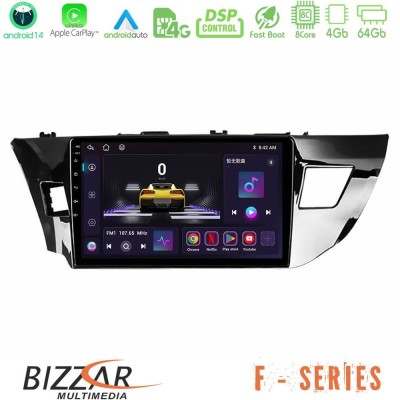 Bizzar F Series 8Core Android14 4+64GB  Toyota Corolla 2014-2016 Navigation Multimedia Tablet 9