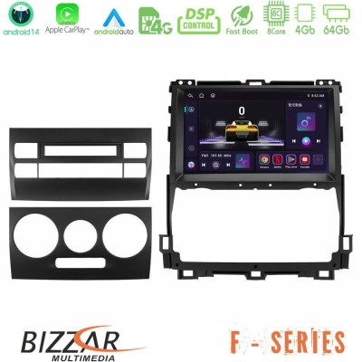 Bizzar F Series 8Core Android14 4+64GB  Toyota Land Cruiser J120 2002-2009 Navigation Multimedia Tablet 9