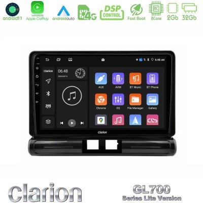 Clarion GL700 Lite Series 8Core Android11 2+32GB Citroen C3 2016-> Navigation Multimedia Tablet 9