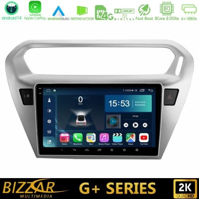 Bizzar G+ Series Citroen C-Elysee / Peugeot 301 8Core Android14 6+128GB Navigation Multimedia Tablet 9