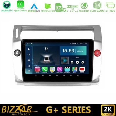 Bizzar G+ Series Citroen C4 2004-2010 8core Android14 6+128GB Navigation Multimedia Tablet 9