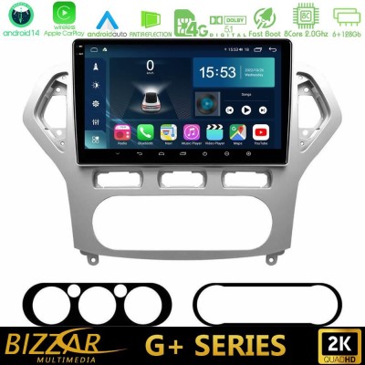 Bizzar G+ Series Ford Mondeo 2007-2010 AUTO A/C 8core Android14 6+128GB Navigation Multimedia Tablet 10