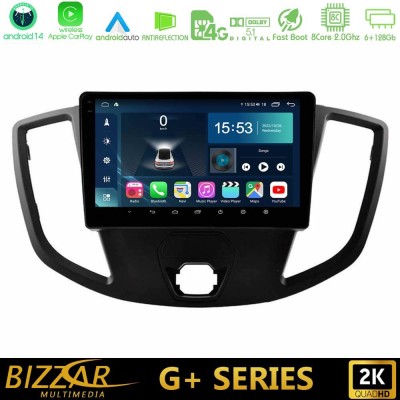 Bizzar G+ Series Ford Transit 2014-> 8Core Android14 6+128GB Navigation Multimedia Tablet 9