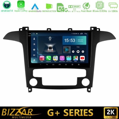 Bizzar G+ Series Ford S-Max 2006-2012 8core Android14 6+128GB Navigation Multimedia Tablet 9