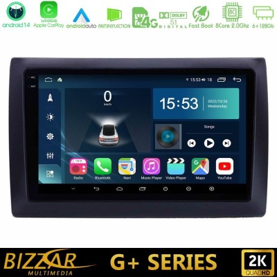 Bizzar G+ Series Fiat Stilo 8core Android14 6+128GB Navigation Multimedia Tablet 9