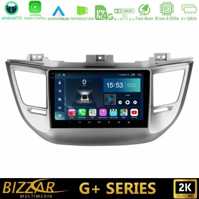 Bizzar G+ Series Hyundai Tucson 2015-2018 8Core Android14 6+128GB Navigation Multimedia Tablet 9