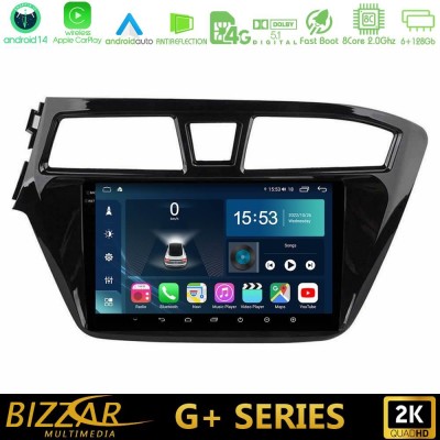 Bizzar G+ Series Hyundai i20 2014-2018 8core Android14 6+128GB Navigation Multimedia Tablet 9