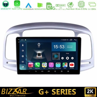 Bizzar G+ Series Hyundai Accent 2006-2011 8core Android14 6+128GB Navigation Multimedia Tablet 9