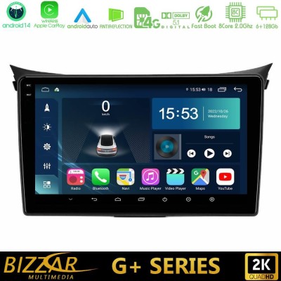 Bizzar G+ Series Hyundai i30 2012-2017 8Core Android14 6+128GB Navigation Multimedia Tablet 9