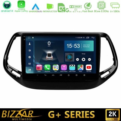 Bizzar G+ Series Jeep Compass 2017> 8core Android14 6+128GB Navigation Multimedia Tablet 10
