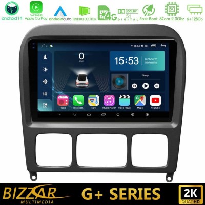 Bizzar G+ Series Mercedes S Class 1999-2004 (W220) 8core Android14 6+128GB Navigation Multimedia Tablet 9
