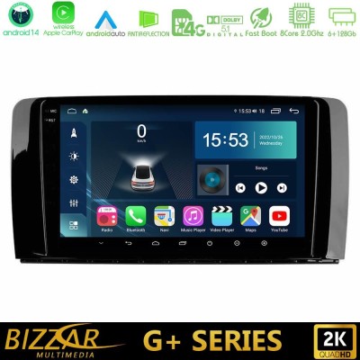 Bizzar G+ Series Mercedes R Class 8core Android14 6+128GB Navigation Multimedia Tablet 9