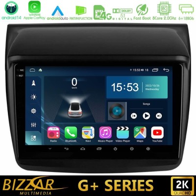 Bizzar G+ Series Mitsubishi L200 8core Android14 6+128GB Navigation Multimedia Tablet 9