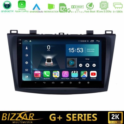 Bizzar G+ Series Mazda 3 2009-2014 8core Android14 6+128GB Navigation Multimedia Tablet 9