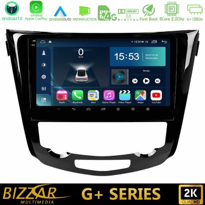 Bizzar G+ Series Nissan Qashqai J11 (AUTO A/C) 8core Android14 6+128GB Navigation Multimedia Tablet 10