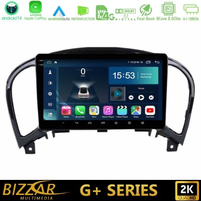Bizzar G+ Series Nissan Juke 8core Android14 6+128GB Navigation Multimedia Tablet 9
