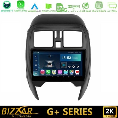 Bizzar G+ Series Nissan Micra 2013-2016 8core Android14 6+128GB Navigation Multimedia Tablet 9