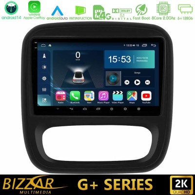 Bizzar G+ Series Renault/Nissan/Opel/Fiat 8core Android14 6+128GB Navigation Multimedia Tablet 9