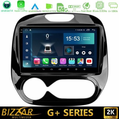 Bizzar G+ Series Renault Captur 2013-2019 (Auto AC) 8core Android14 6+128GB Navigation Multimedia Tablet 9