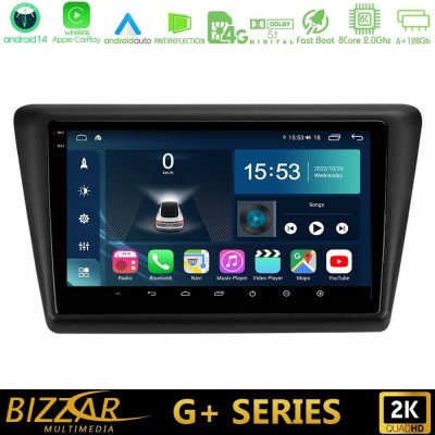 Bizzar G+ Series Skoda Rapid 2013-2017 8core Android14 6+128GB Navigation Multimedia Tablet 9
