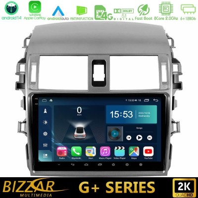 Bizzar G+ Series Toyota Corolla 2008-2010 8core Android14 6+128GB Navigation Multimedia Tablet 9