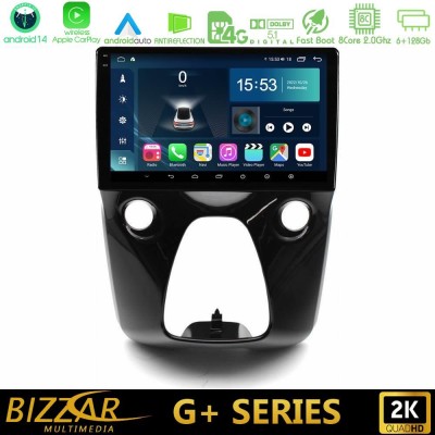 Bizzar G+ Series Toyota Aygo | Citroen C1 | Peugeot 108 8core Android14 6+128GB Navigation Multimedia 10