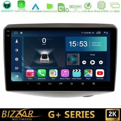Bizzar G+ Series Toyota Yaris 1999 - 2006 8core Android14 6+128GB Navigation Multimedia Tablet 9