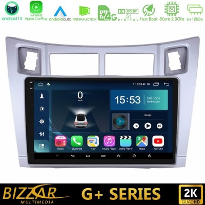 Bizzar G+ Series Toyota Yaris 8core Android14 6+128GB Navigation Multimedia Tablet 9