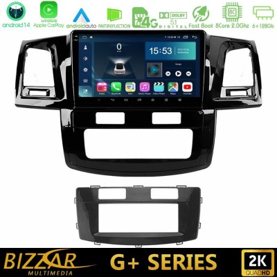 Bizzar G+ Series Toyota Hilux 2007-2011 8core Android14 6+128GB Navigation Multimedia Tablet 9