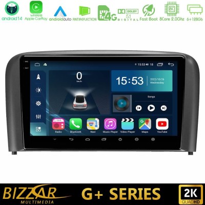 Bizzar G+ Series Volvo S80 1998-2006 8core Android14 6+128GB Navigation Multimedia Tablet 9