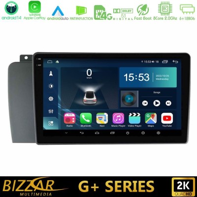 Bizzar G+ Series Volvo S60 2004-2009 8core Android14 6+128GB Navigation Multimedia Tablet 9