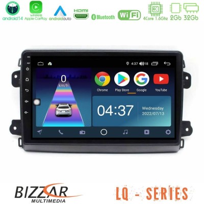 Bizzar LQ Series 4Core Android14 2+32GB Citroen/Fiat/Opel Navigation Multimedia Tablet 9