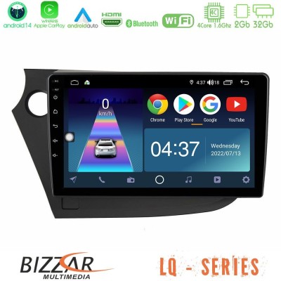Bizzar LQ Series 4Core Android14 2+32GB Honda Insight 2009-2015 Navigation Multimedia Tablet 9