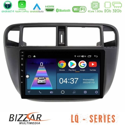 Bizzar LQ Series 4Core Android14 2+32GB Honda Civic 1995-2001 Navigation Multimedia Tablet 9