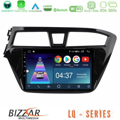 Bizzar LQ Series 4Core Android14 2+32GB Hyundai i20 2014-2018 Navigation Multimedia Tablet 9