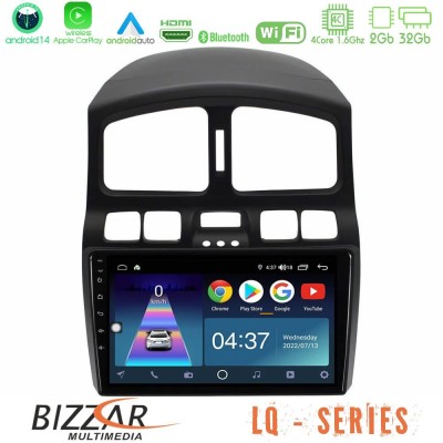 Bizzar LQ Series 4Core Android14 2+32GB Hyundai Santa Fe 2000-2006 Navigation Multimedia Tablet 9